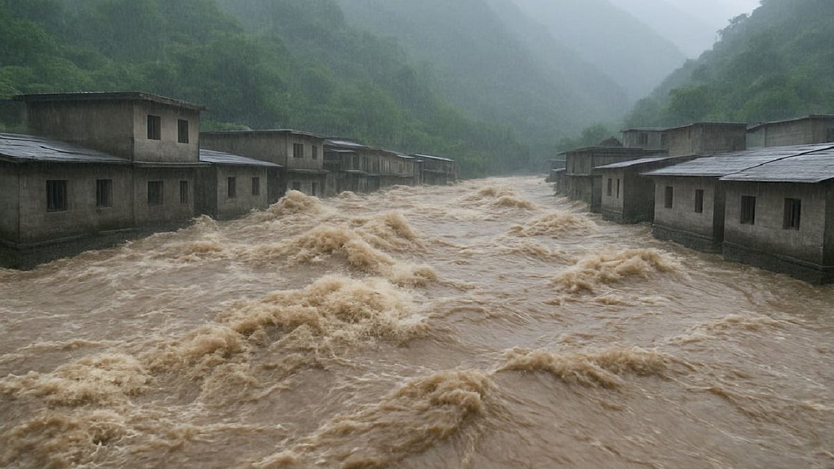 उत्तराखंड में दो जगहों पर फटा बादल।