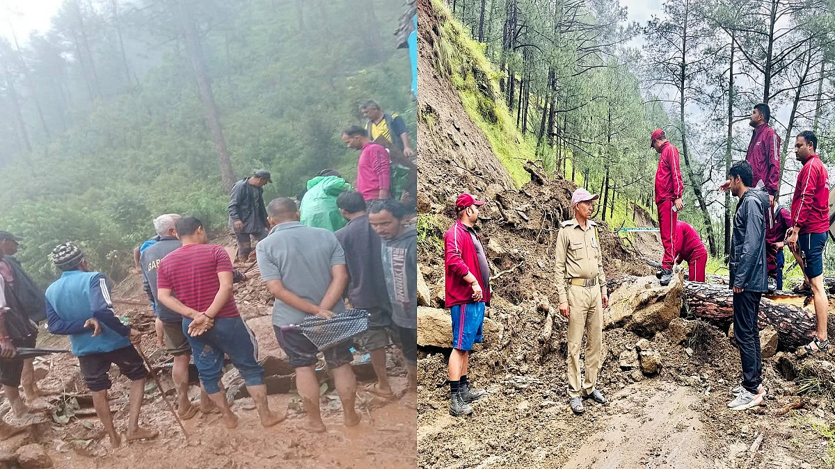 चमोली में बादल फटने के बाद की तस्वीर।