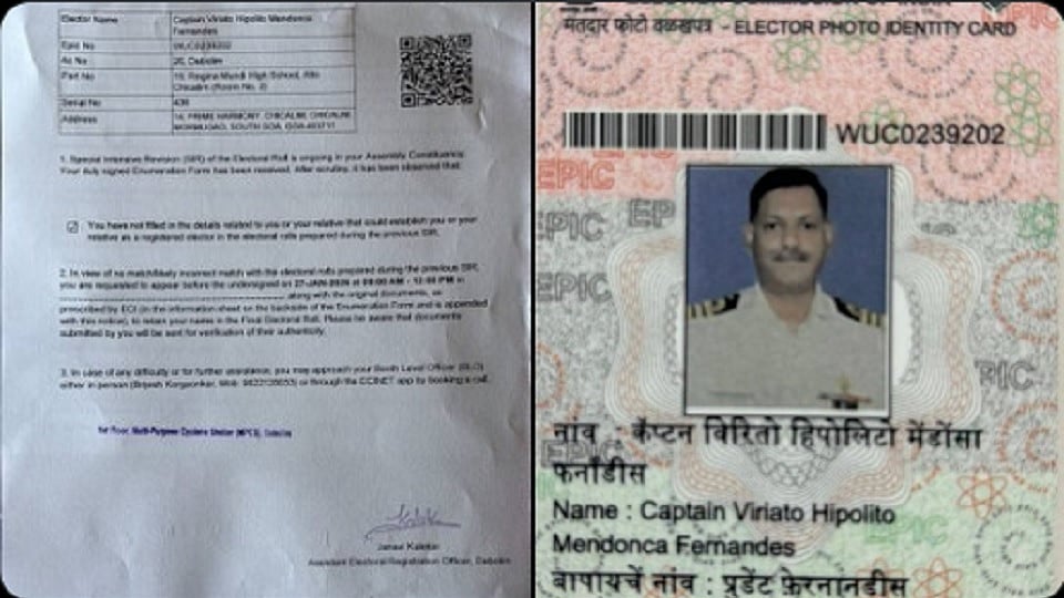 गोवा के कांग्रेस सांसद को SIR का नोटिस मिला, चुनाव आयोग ने अपनी पहचान साबित करने के लिए बुलाया