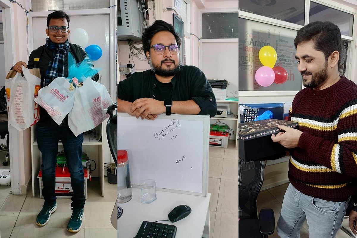 'लिसान इंडिया' के सह-संस्थापक फ़हीम अहमद, आसिफ़ इक़बाल और सादुल्लाह  (बायें से दायें)