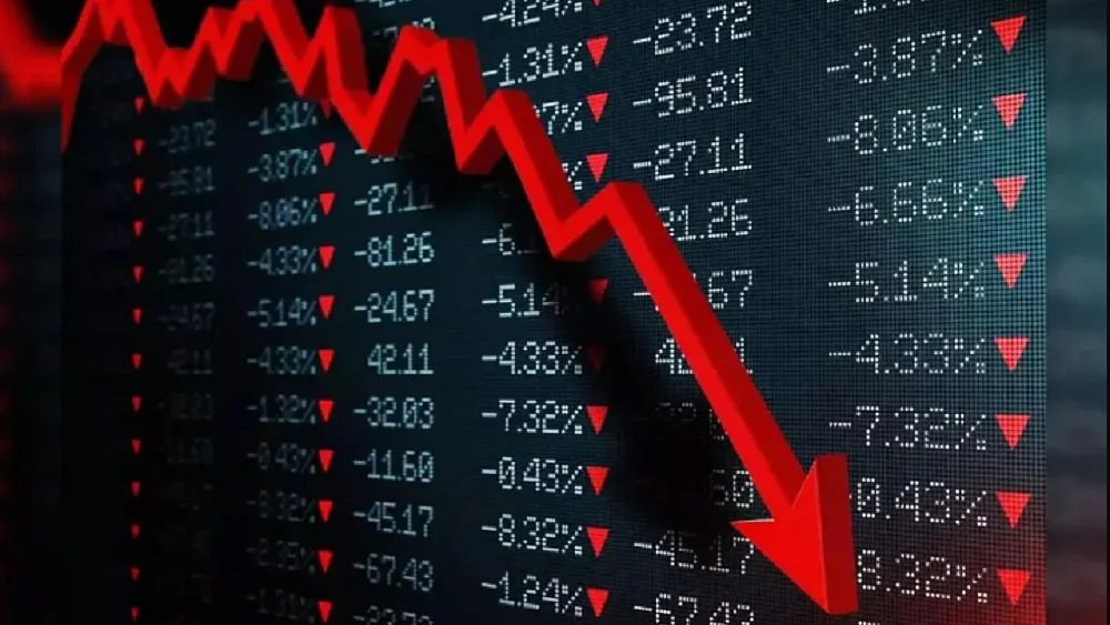 शेयर बाजार में फिर बड़ी गिरावट, सेंसेक्स 1,342 अंक टूटा और निवेशकों के 3 लाख करोड़ रुपए डूबे