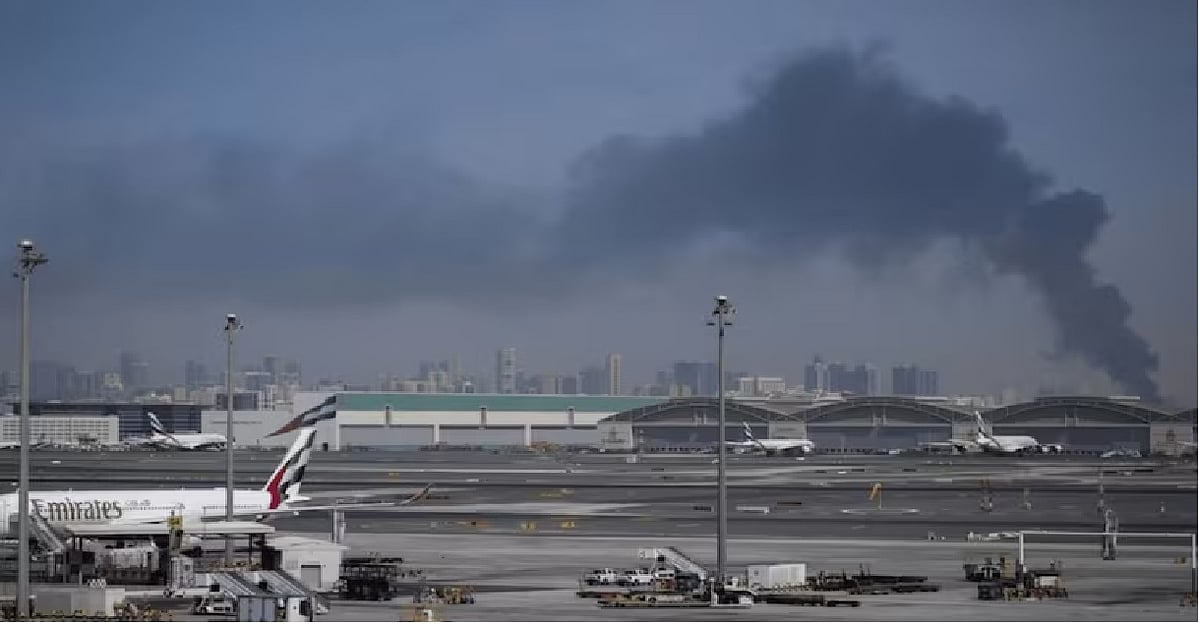दुबई एयरपोर्ट के पास ईरान ने किया ड्रोन हमला।