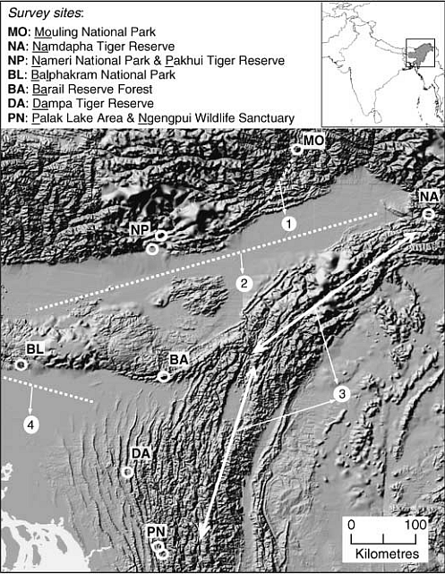 Conservation biogeography in North-east India: hierarchical analysis of cross-taxon distributional congruence