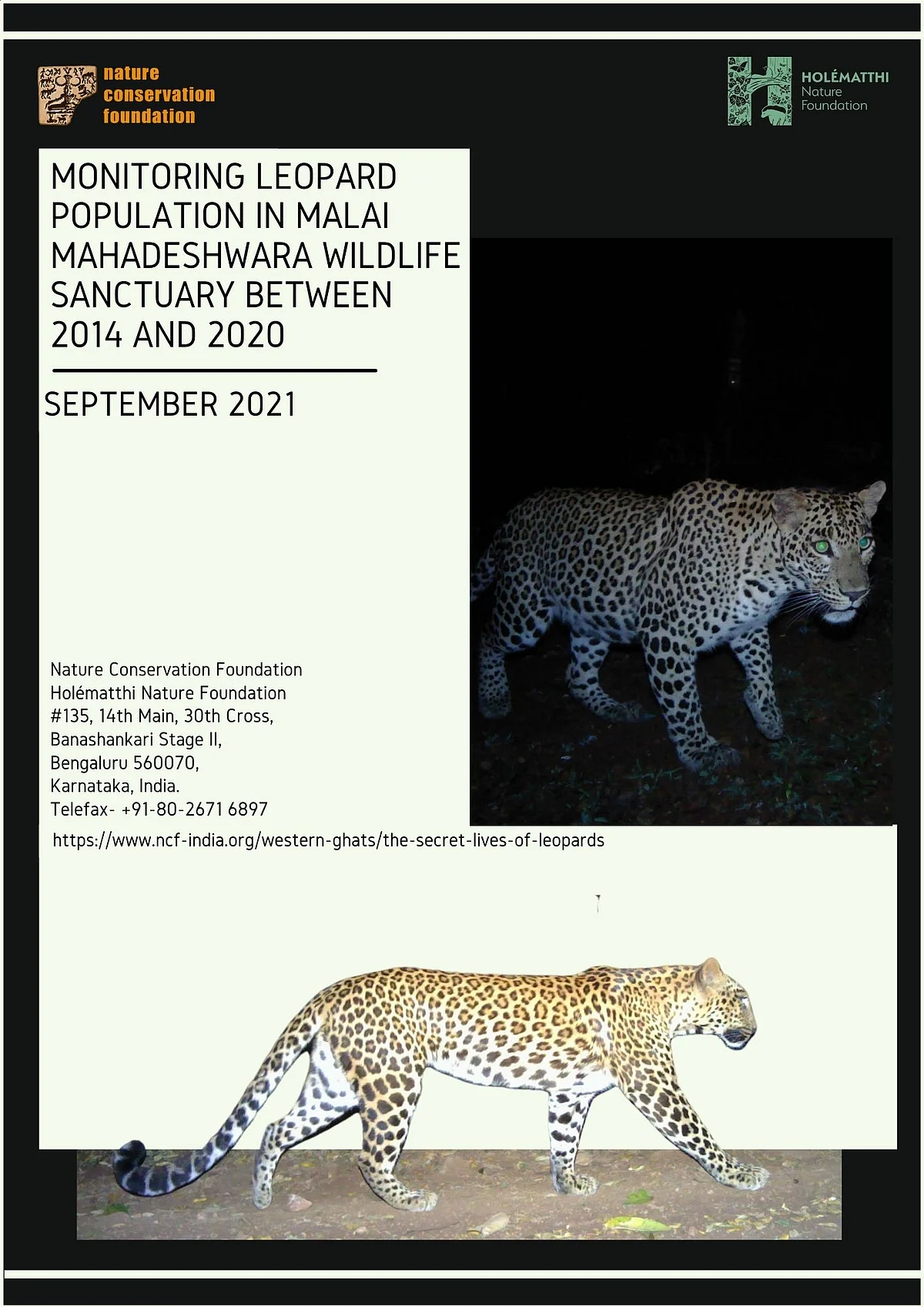 Monitoring Leopard Population in Malai Mahadeshwara Wildlife Sanctuary between 2014 and 2020