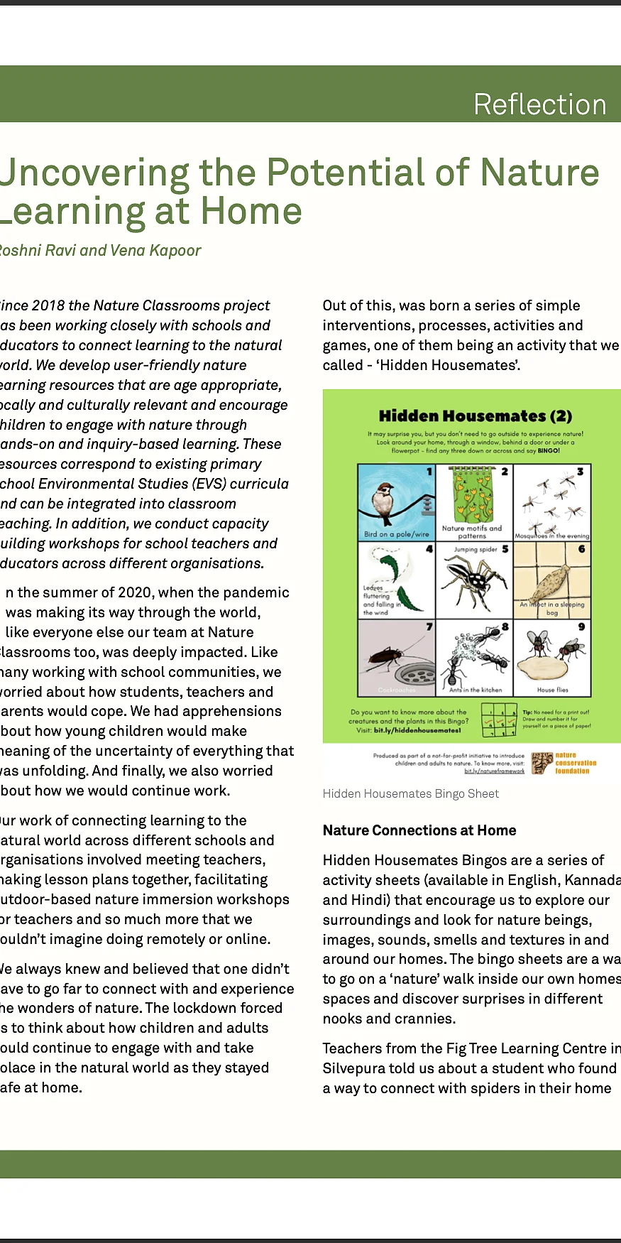 Uncovering the Potential of Nature Learning at Home