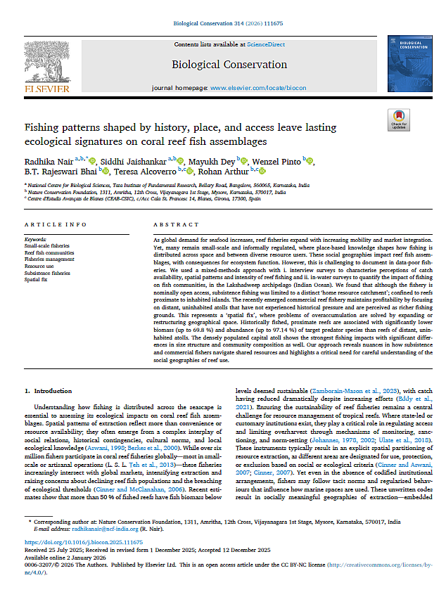 Fishing patterns shaped by history, place, and access leave lasting
ecological signatures on coral reef fish assemblages