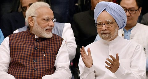 An image of former Prime Minister Manmohan Singh with PM Narendra Modi used for representative purposes