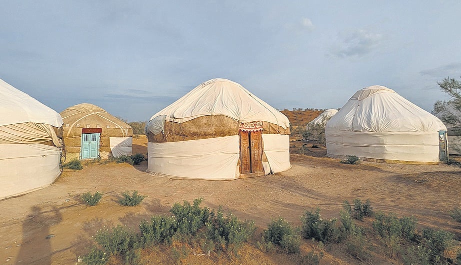 Dune by the yurt