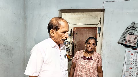 Radhamani with Velayudhan, Iritty Block panchayat president.
