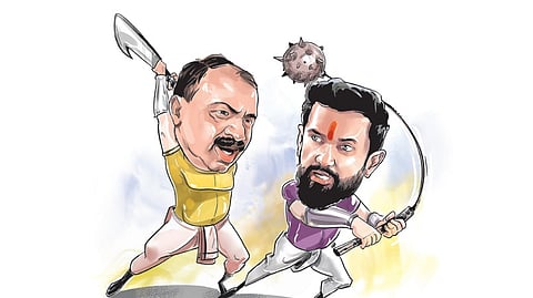 Shiv Chandra Ram (left) and Chirag Paswan