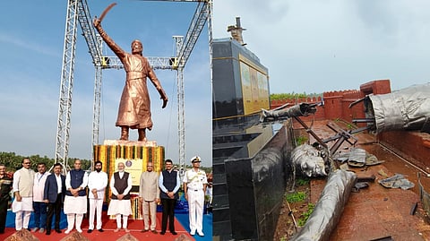 35-foot statue of Shivaji collapses in Maharashtra; oppn blams government for poor quality work