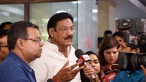 Ranjit Singh Chautala leaves the Haryana Bhavan in New Delhi, Oct. 25, 2019.