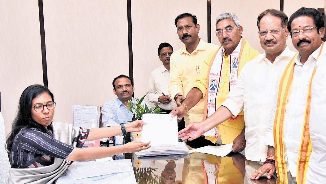 Alapati Rajendra Prasad files papers for Graduate MLC poll