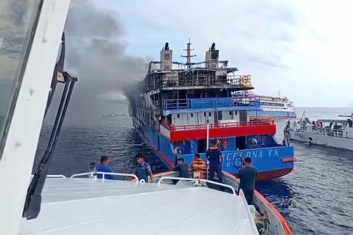 Indonesian passenger ferry catches fire at sea, killing at least five