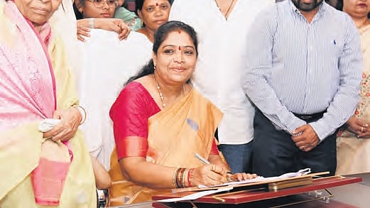 Gummadi Sandhya Rani takes charge as Women, Child, Tribal Welfare ...