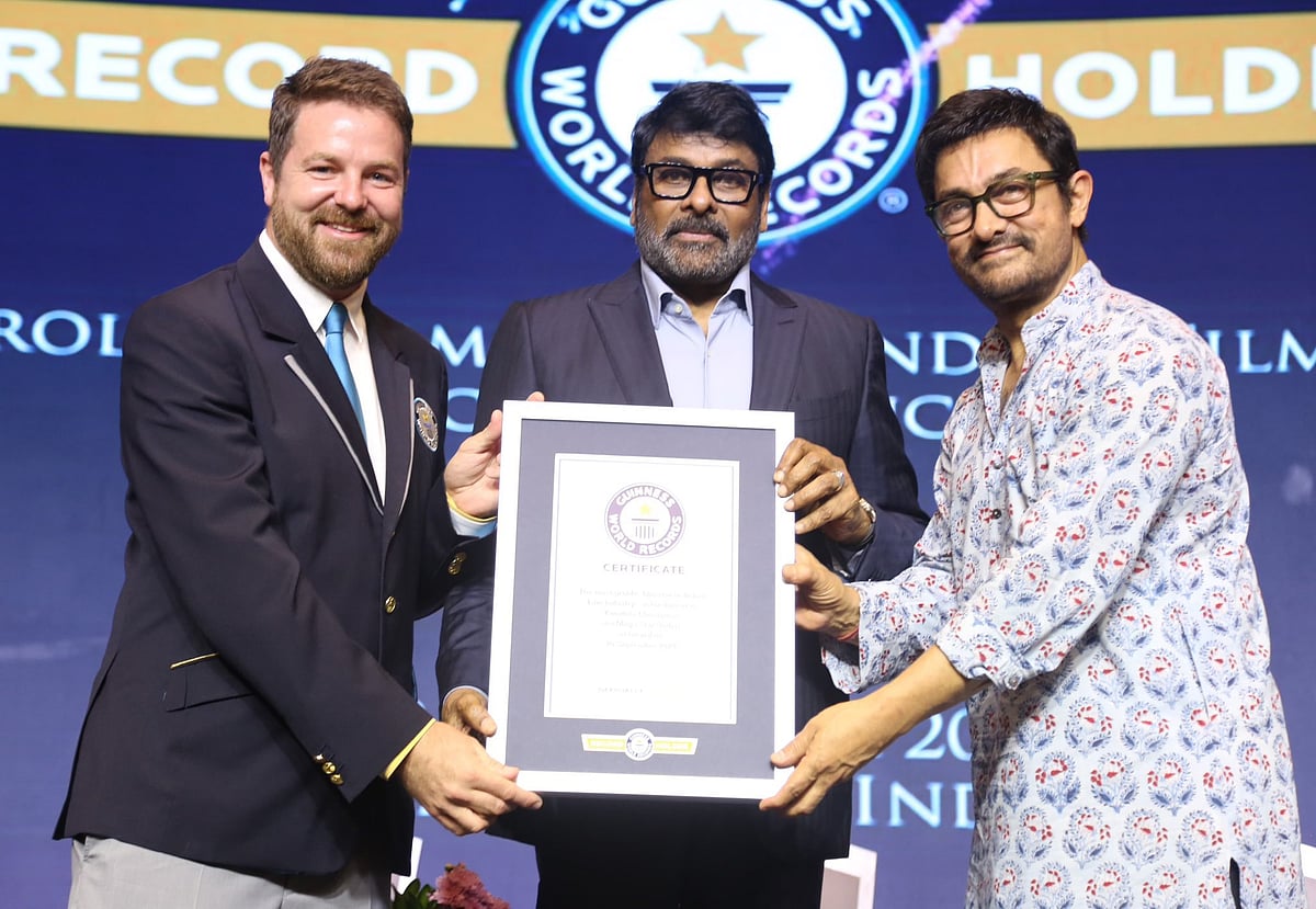 Chiranjeevi honoured with Guinness World Records as most prolific star in Indian film industry