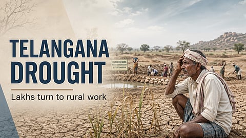 Severe drought pushes Telangana farmers to rural works.