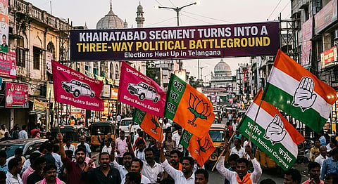 Khairatabad Segment Turns into a Three-Way Political Battleground