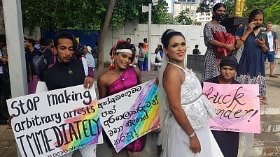 LGBTQ+ community held a 'pride march' in Colombo. (IANS)