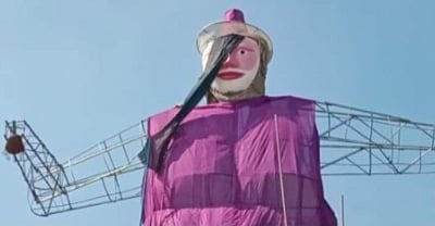Cochin Carnival effigy face's resemblance to PM Modi. (IANS)