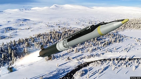 An illustration of a Ground-Launched Small Diameter Bomb (Copyright Saab AB)