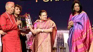 Birla Award:- Renowned flautist and music director Pt. Hariprasad Chaurasia was conferred the 'Aditya Vikram Birla Kala Shikhar Puraskar' for his contributions to music[Wikimedia Commons]