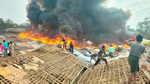 Bangladesh Rohingya refugee: Sitting before a pile of dilapidated shacks and ashes in Cox’s Bazar [VOA]