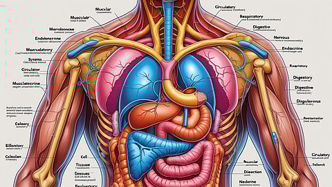 The human body comprises billions of smaller structures, ranging from cells and tissues to organs and systems.
