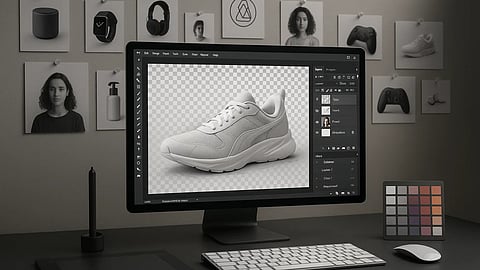 An AI image showing a clean cutout of a show, designed using a professional software.