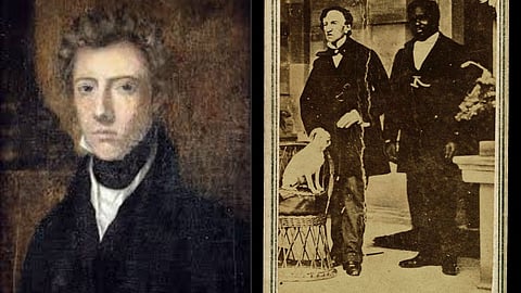 In the image Margaret Ann Bulkley is shown disguised as her male self, James Barry 