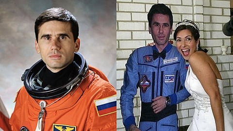 Russian cosmonaut Yuri Malenchenko  with Ekaterina Dmitriev