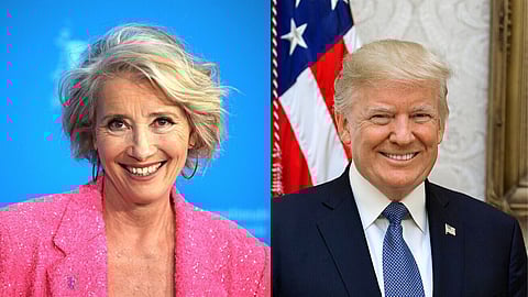 Academy Award-winning actress Emma Thompson and United States President Donald Trump