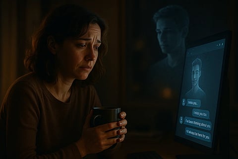 Image of "Jane" chatting with her AI boyfriend