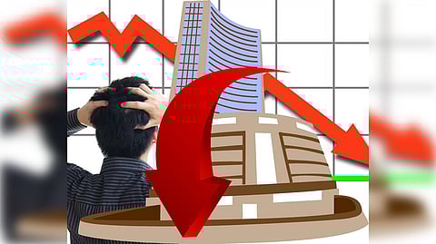 Graphical representation of loss in share market.