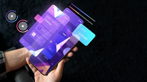 Mobile app graphical illustration