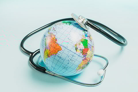 Globe and stethoscope