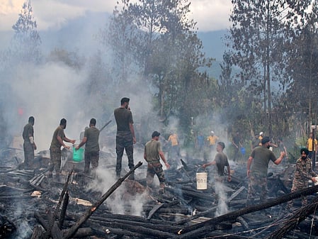 Army averts major fire disaster in Arunachal village; one suffers burn injuries 