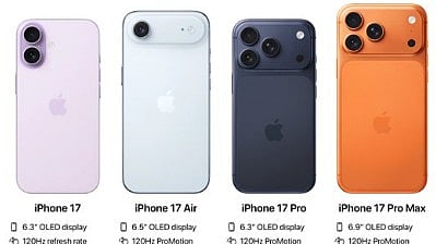 The four new launch of the iPhone 17 series - iPhone 17, iPhone 17 Air, iPhone 17 Pro and iPhone 17 Pro Max