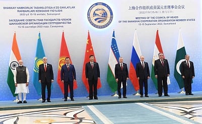 PM Narendra Modi at the SCO Summit in Samarkand, Uzbekistan.