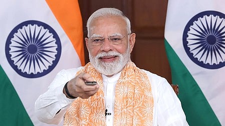 New Delhi: Prime Minister Narendra Modi launches the Bihar Rajya Jeevika Nidhi Saakh Sahkari Sangh Limited via video conferencing in New Delhi, Tuesday, September 02, 2025.