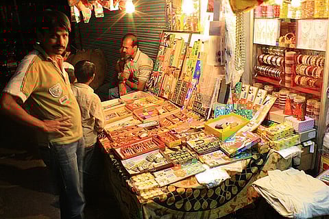 Firecracker stand in Udaipur during Diwali