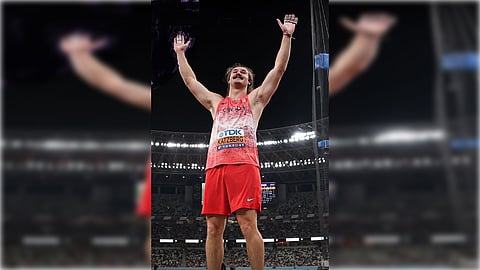 Canada's Katzberg claims men's hammer throw gold with meet record in the World Athletics Championships in Tokyo, Japan, on Tuesday. 