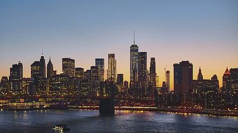 Damaged parapet wall in New York City showing cracks and spalling — common issues identified during mandatory Local Law 126 inspections.