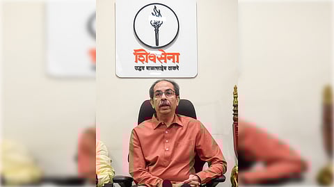 Mumbai: Shiv Sena (UBT) chief Uddhav Thackeray addresses a press conference at his Bandra residence in Mumbai, Saturday, September 13, 2025.