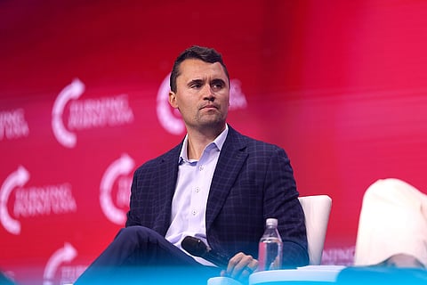 Image of conservative activist and influencer Charlie Kirk in Tampa, Florida.