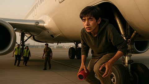 The Aghan boy slipped past Kabul airport security and survived the freezing temperature to land safely in Delhi. 