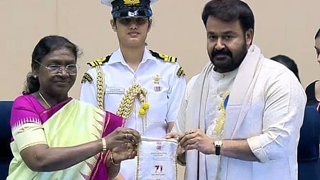 Mohan Lal and Draupadi Murmi at National Film awards