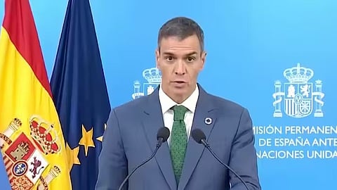 Spanish Prime Minister Pedro Sánchez announced that his country will send a warship to protect the Global Sumud Flotilla in New York City on September 24, 2025.