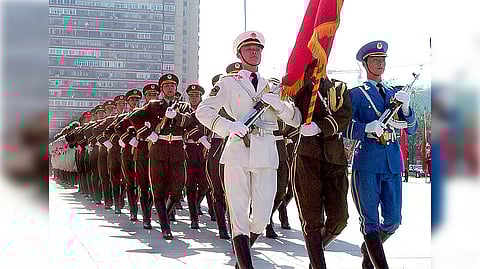PLS soldiers marching