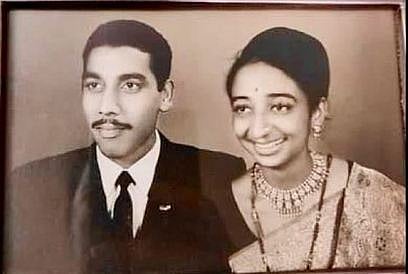 A photo of Vijay and Damayanti Tambay.